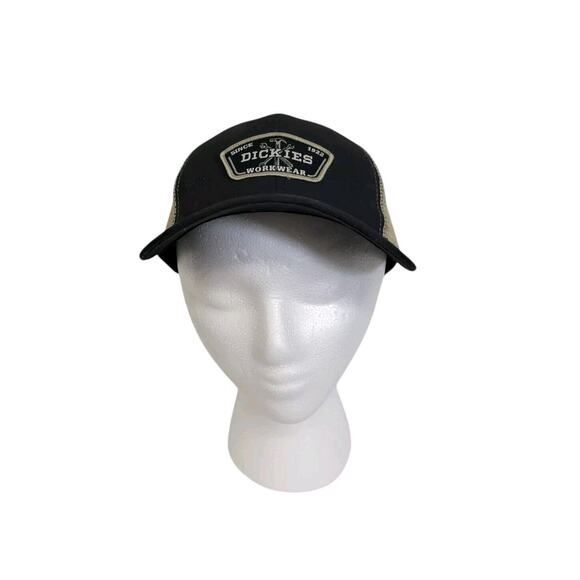 Dickies Workwear Black Mesh Snap Back Baseball Hat Cap NWT - Picture 1 of 7